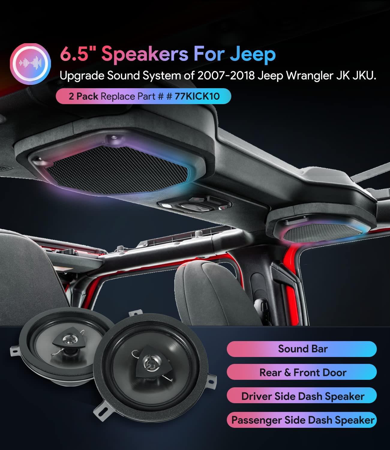 Amazon.co.jp: sixcow 2パック Mopar Kicker スピーカー